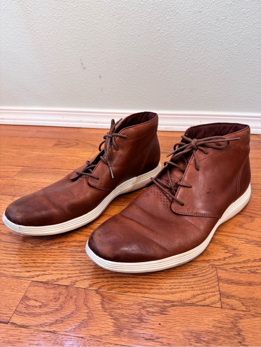 Men's Cole Haan Brown Leather Chukka Boots - Casual Lace-Up